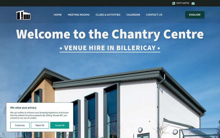 Captura de pantalla de chantrycentre.org.uk