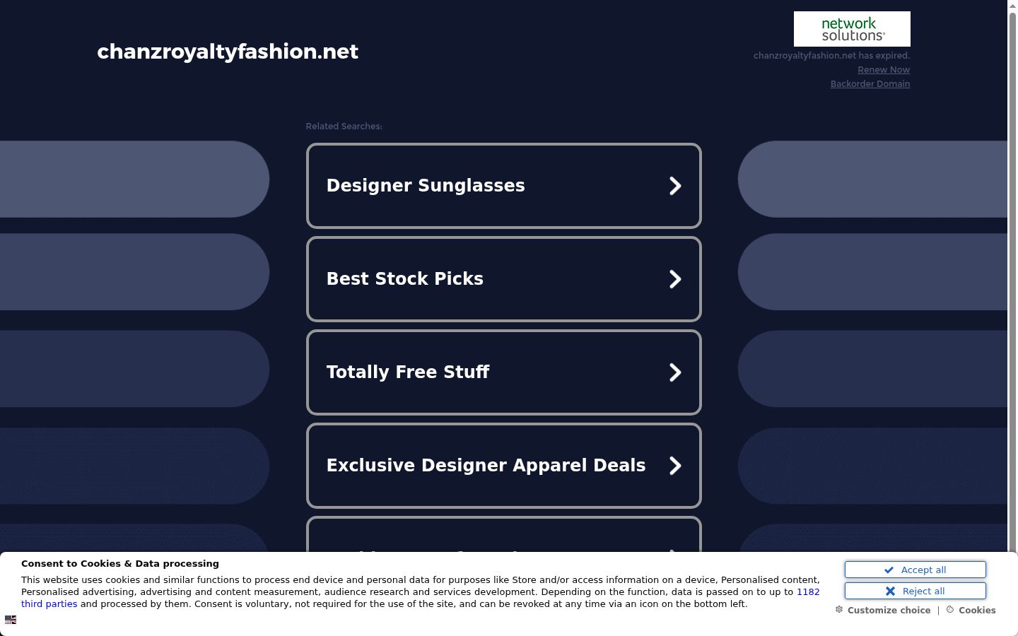Screenshot del banner di consenso mostrato prima di qualsiasi interazione