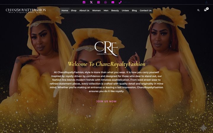 Snímek obrazovky chanzroyaltyfashion.net