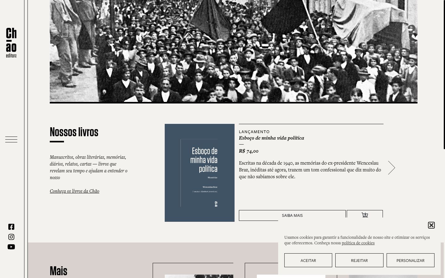Captura de pantalla del banner de consentimiento mostrado antes de cualquier interacción