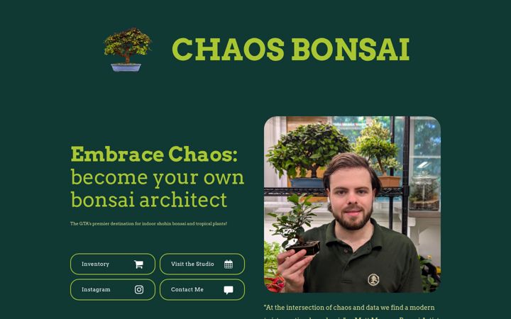 Captura de pantalla de chaosbonsai.ca