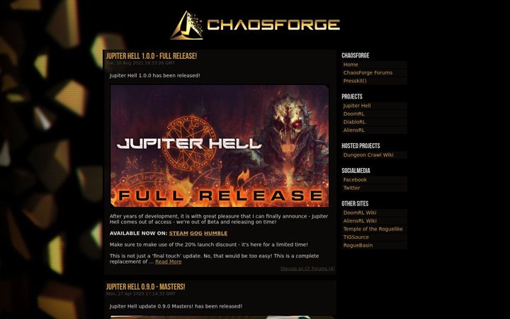 Ekrānuzņēmums no chaosforge.org