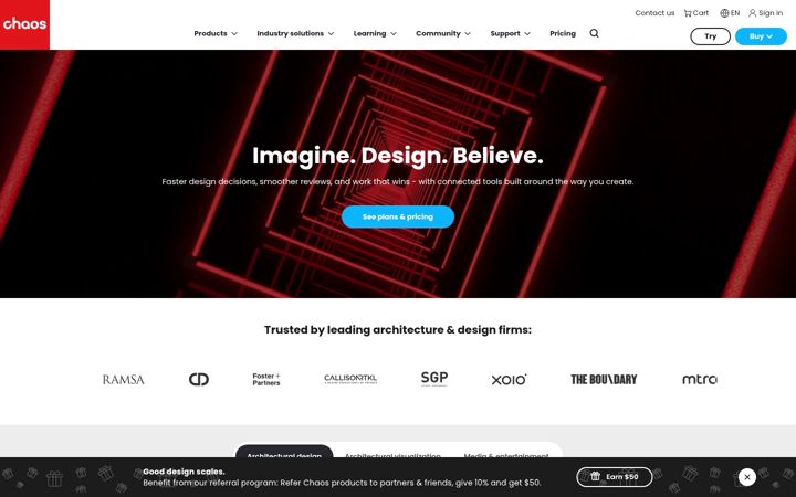 Snímek obrazovky chaosgroup.com