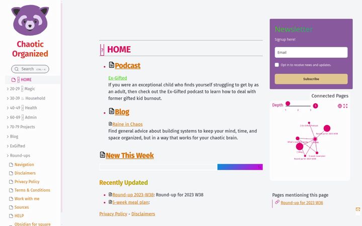 Screenshot of chaoticorganized.com
