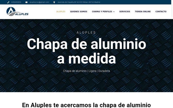 Screenshot of chapadealuminio.com