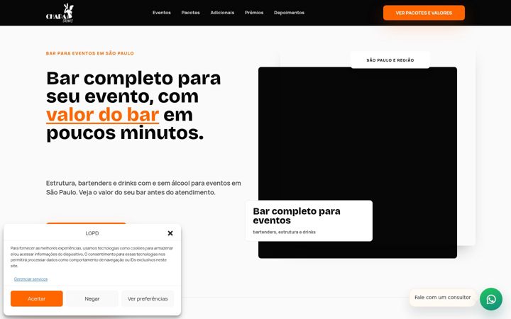 Captura de ecrã de chapadrinks.com.br
