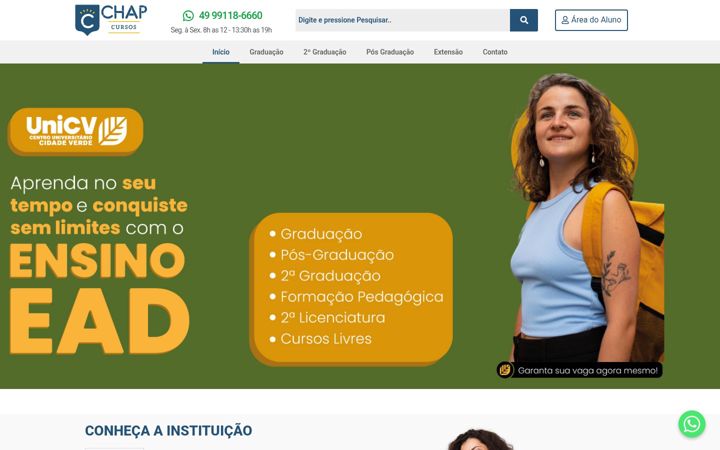 Screenshot di chapcursos.com.br