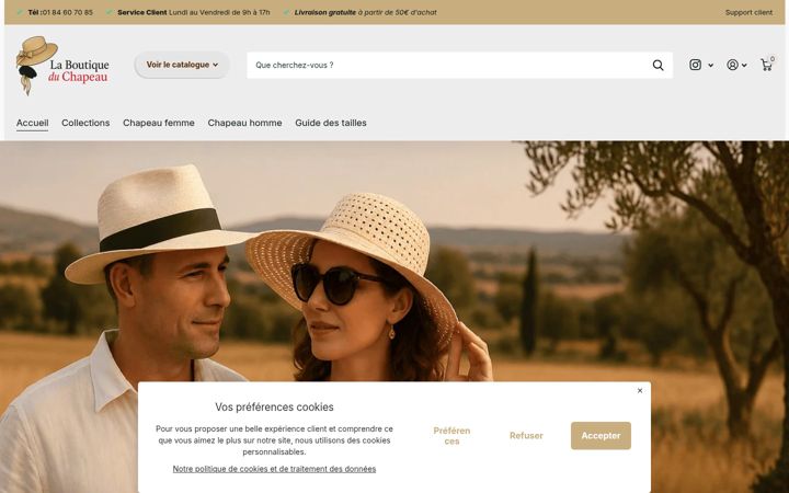 Ekraanipilt saidist chapeaufemme.fr