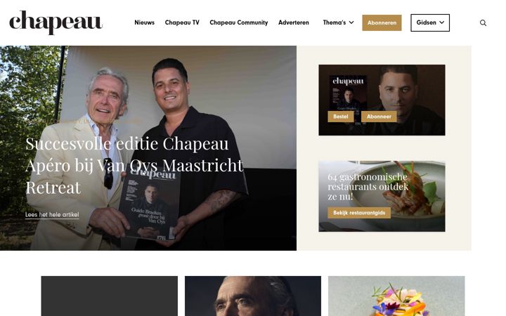 Screenshot of chapeaumagazine.com