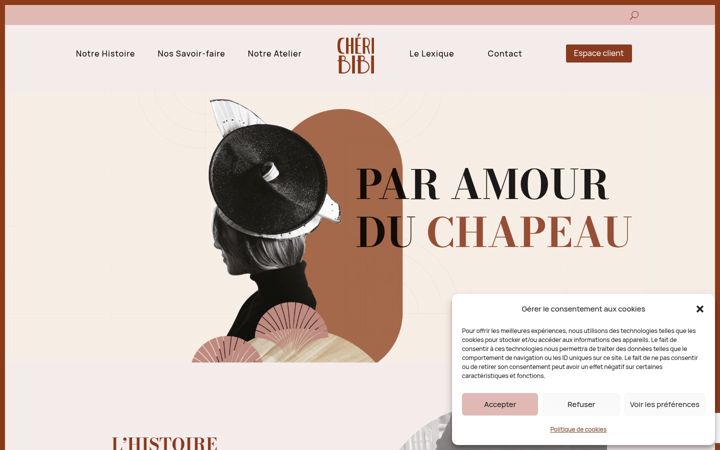 Screenshot of chapeaux-cheribibi.com