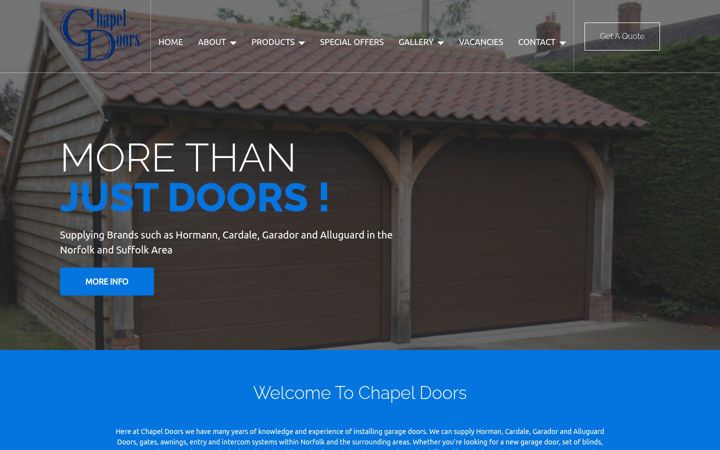 Screenshot ta' chapeldoors.co.uk