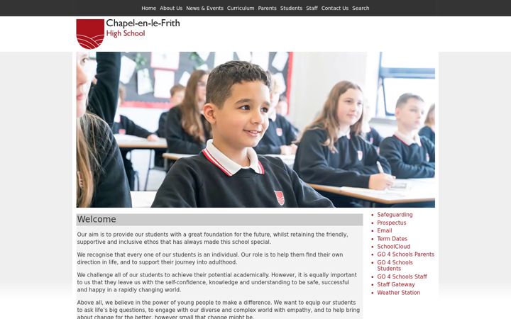 Screenshot ta' chapelhigh.org.uk