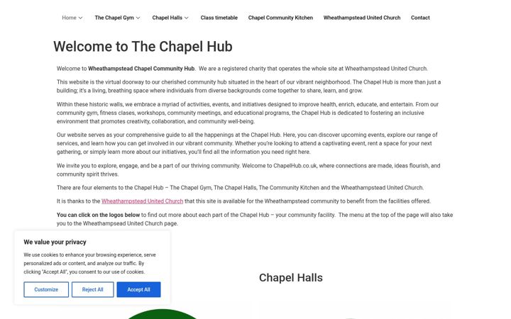 Screenshot ta' chapelhub.co.uk