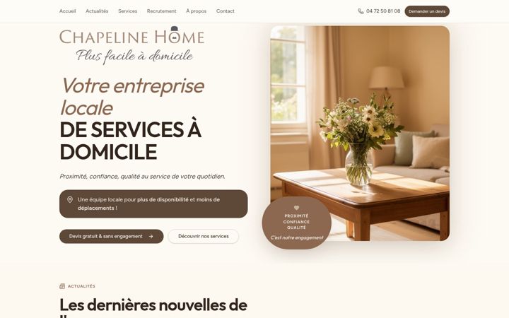 Screenshot of chapeline-home.com