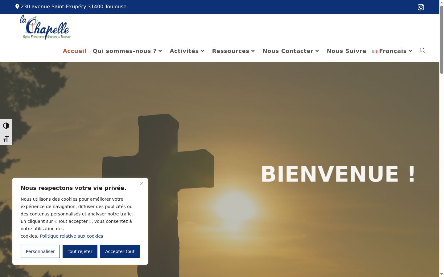 Screenshot of the consent banner shown before any interaction