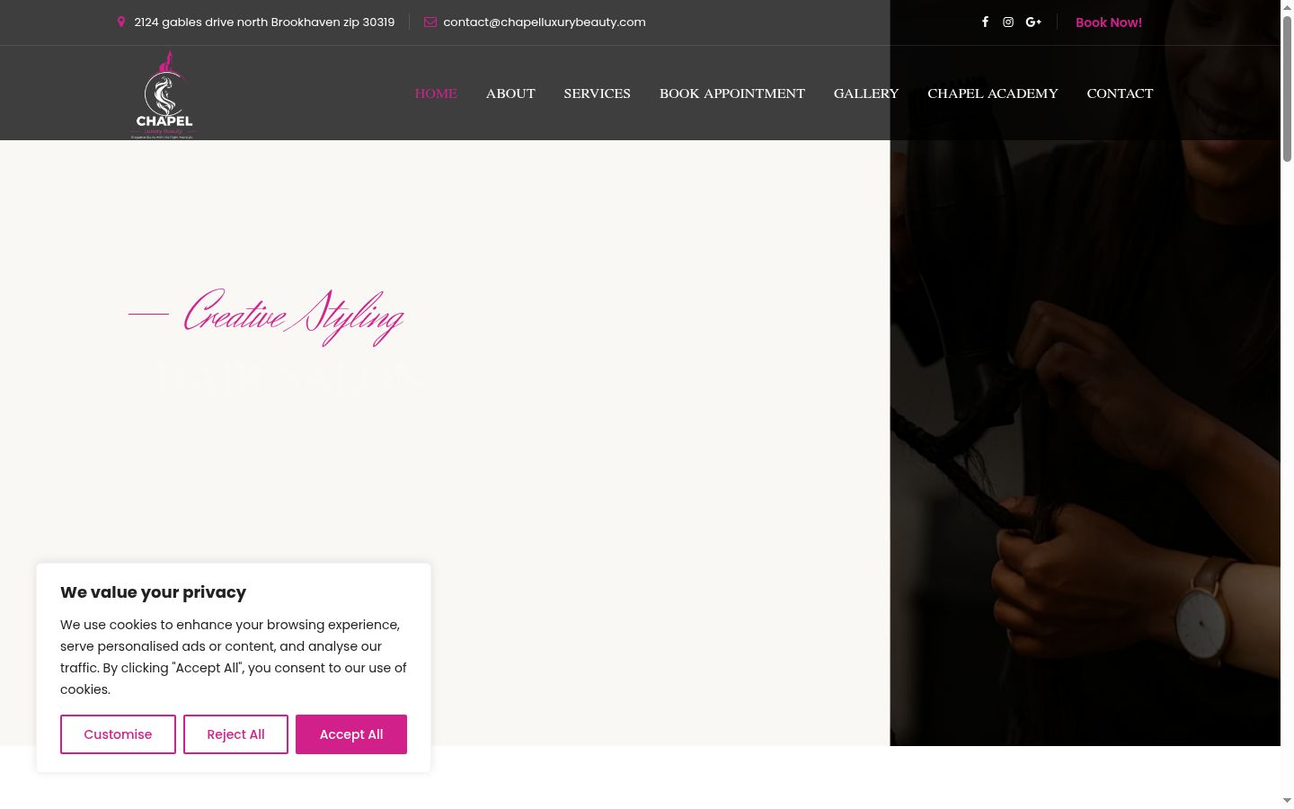 Screenshot of the consent banner shown before any interaction