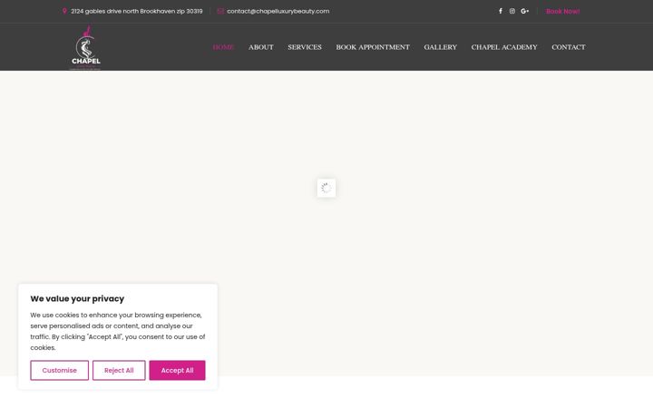 Screenshot of chapelluxurybeauty.com
