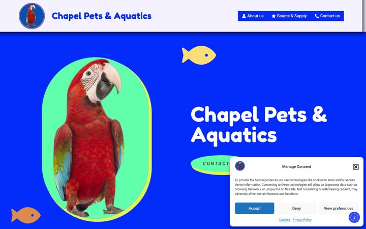Screenshot ta' chapelpetsandaquatics.co.uk