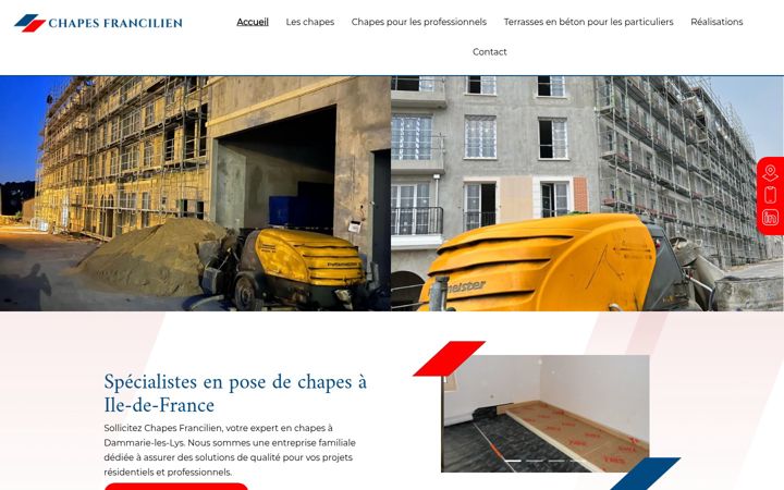 Ekraanipilt saidist chapes-francilien.fr