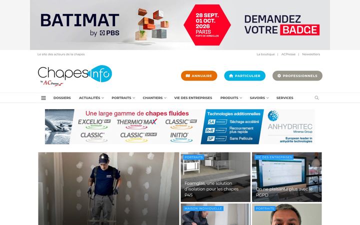 Ekraanipilt saidist chapes-info.fr