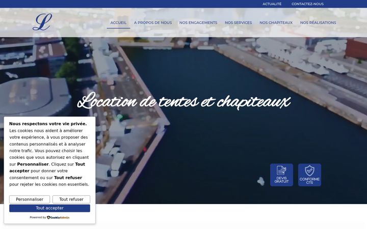 Ekraanipilt saidist chapiteaux-lourdel.fr