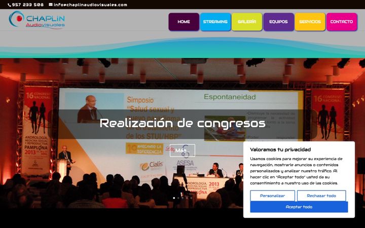 Screenshot of chaplinaudiovisuales.com
