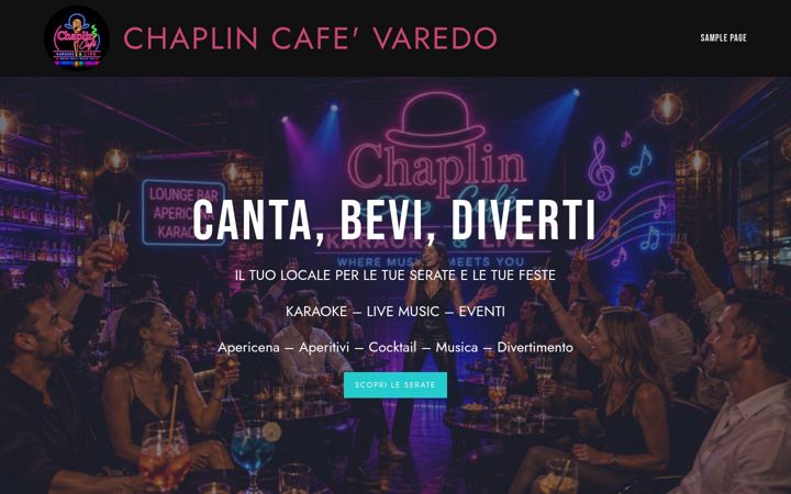 Zrzut ekranu chaplincafe.it