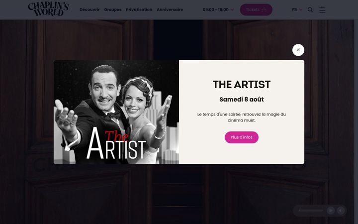 Screenshot of chaplinsworld.com