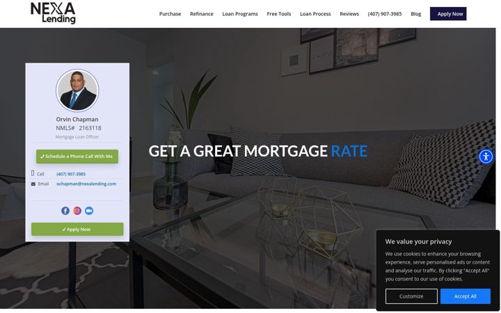Screenshot of chapmanformortgage.com
