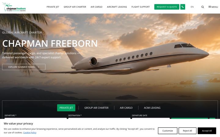 Screenshot of chapmanfreeborn.aero
