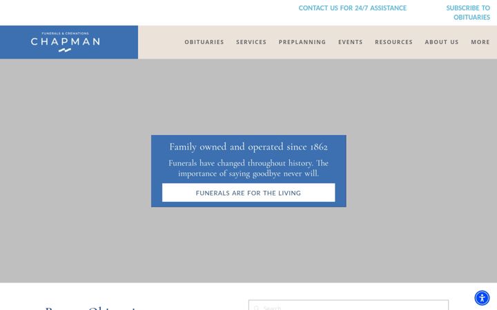 Screenshot of chapmanfuneral.com