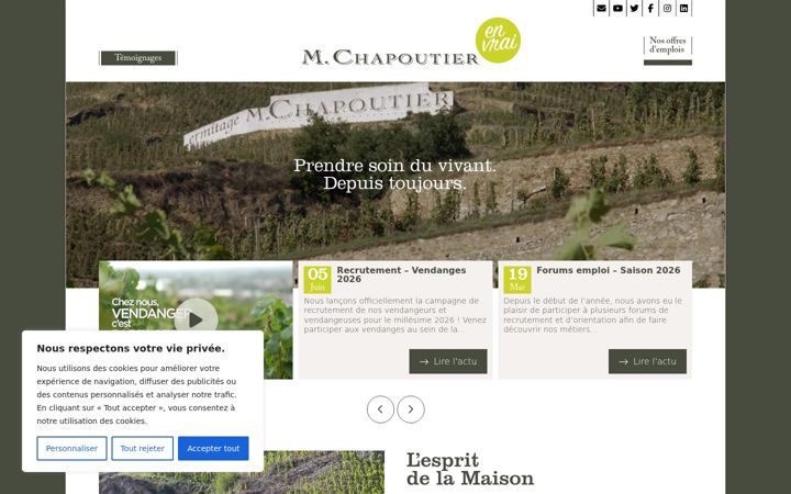 Ekrano kopija chapoutier-envrai-recrutement.fr