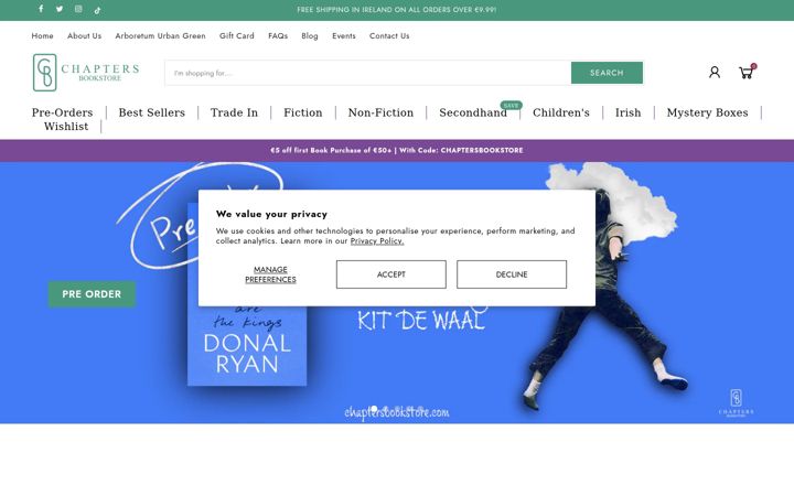 Screenshot of chaptersbookstore.com
