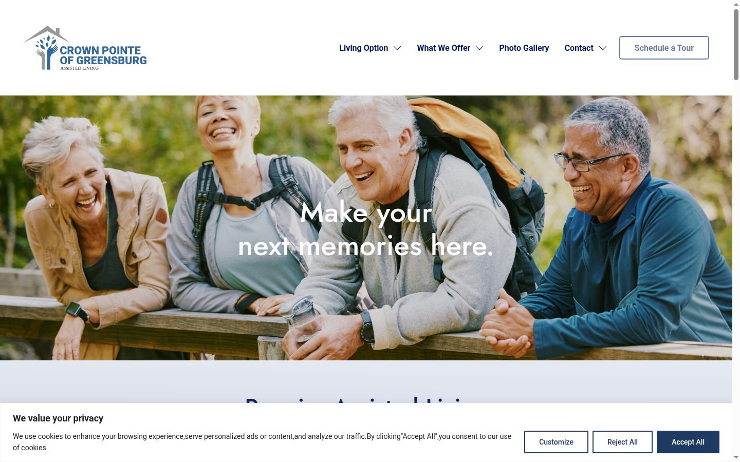 Screenshot of the consent banner shown before any interaction