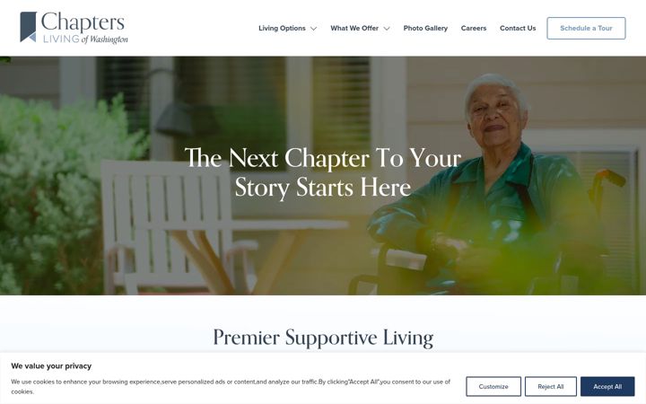 Screenshot of chapterswashington.com