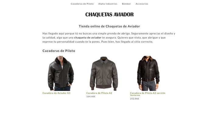 Screenshot of chaquetasaviador.com