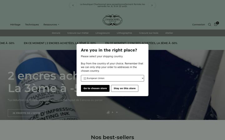 Екранна снимка на charbonnelshop.fr