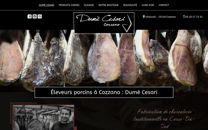 Screenshot stránky charcuteriecorsedusud.fr