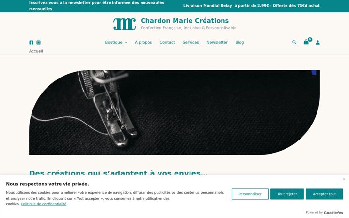 Screenshot ta' chardonmariecreations.fr