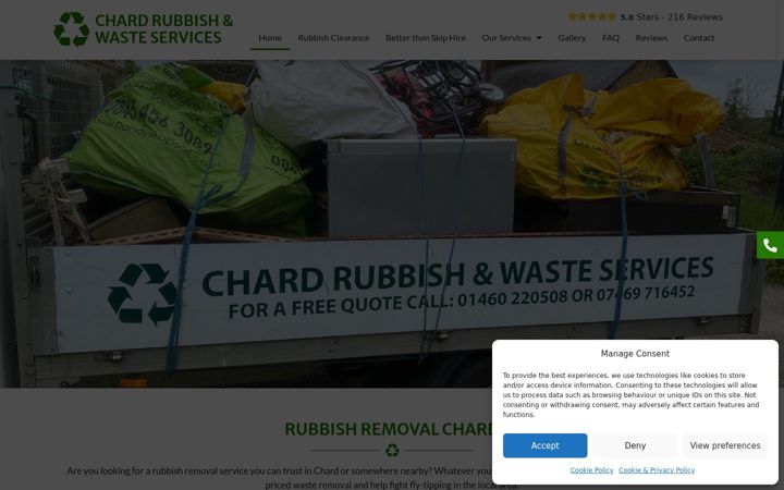 Screenshot ta' chardrubbishandwasteservices.co.uk