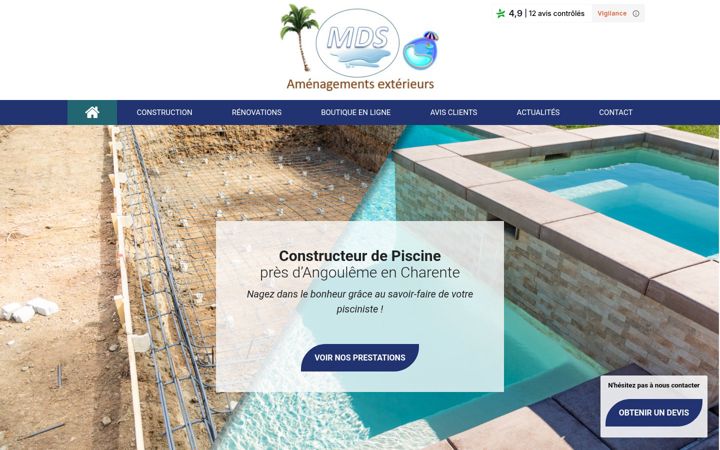 Screenshot of charentepiscine.com
