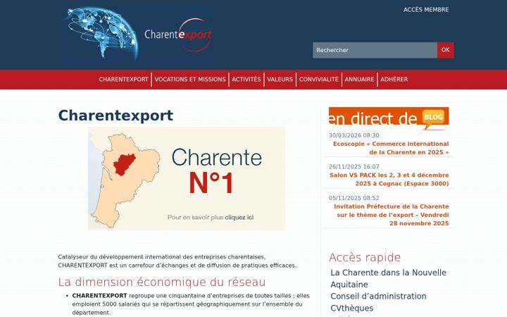 Screenshot of charentexport.com