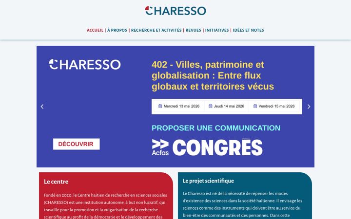 Snímek obrazovky charesso.org