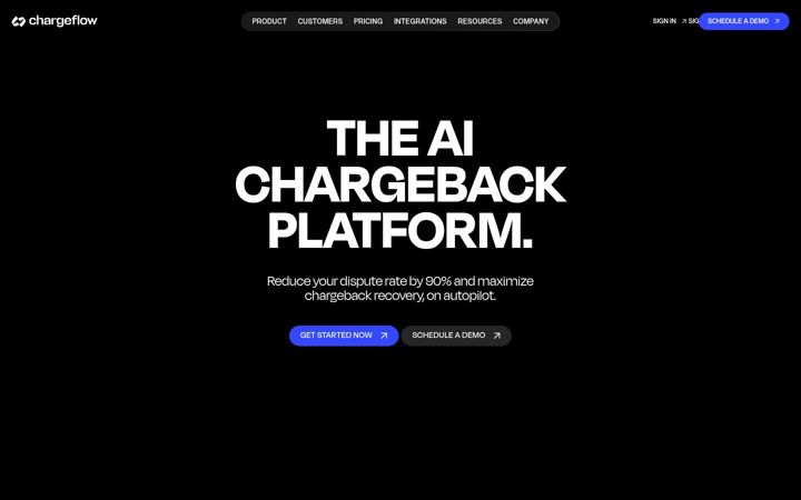 Skærmbillede af chargeflow.io