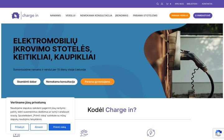 Екранна снимка на chargein.lt