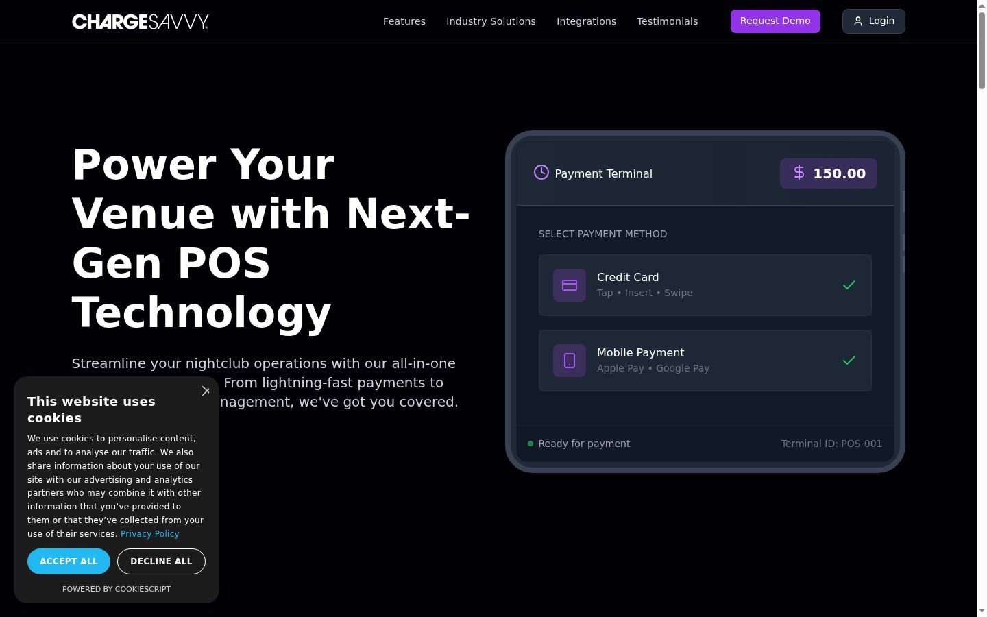 Screenshot of the consent banner shown before any interaction