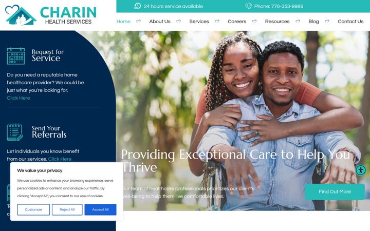 Screenshot of charinhealthservices.com