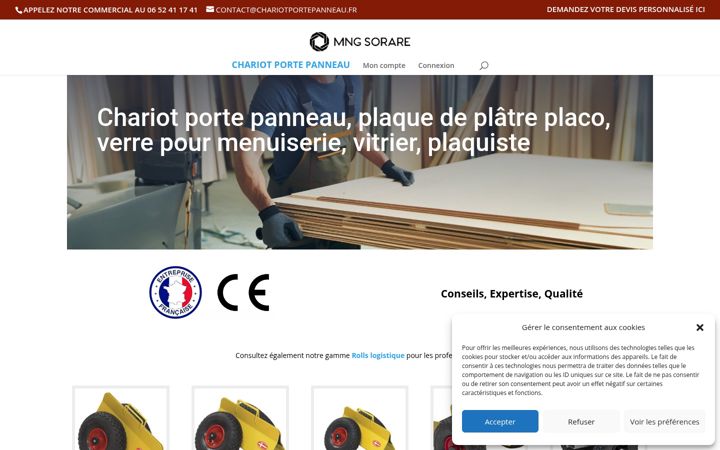 Skjermbilde av chariotportepanneau.fr