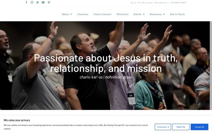Screenshot of charisfellowship.com