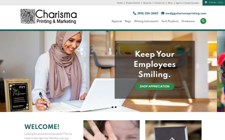 Screenshot of charismaprinting.com
